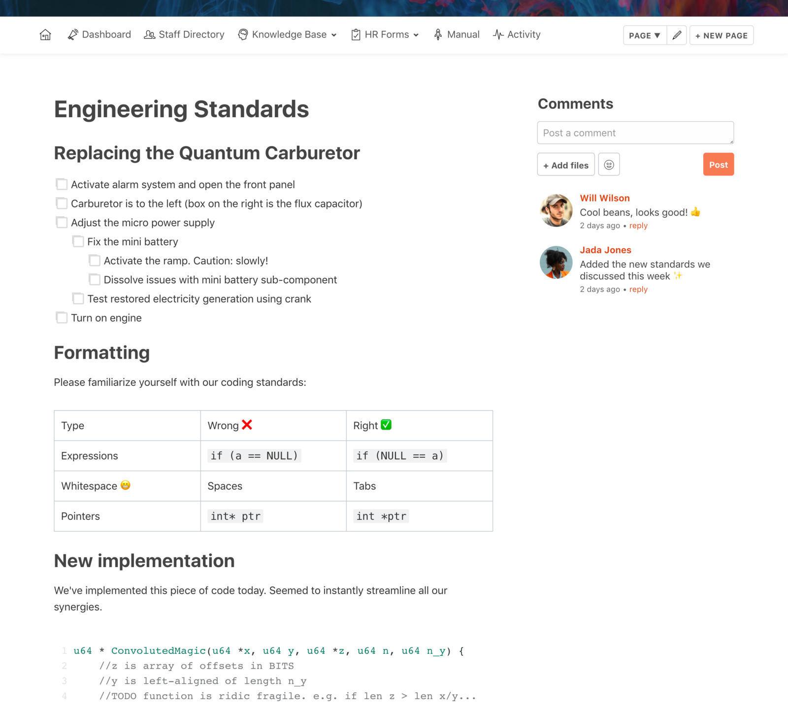 Confluence Alternative Code and Project Team Docs