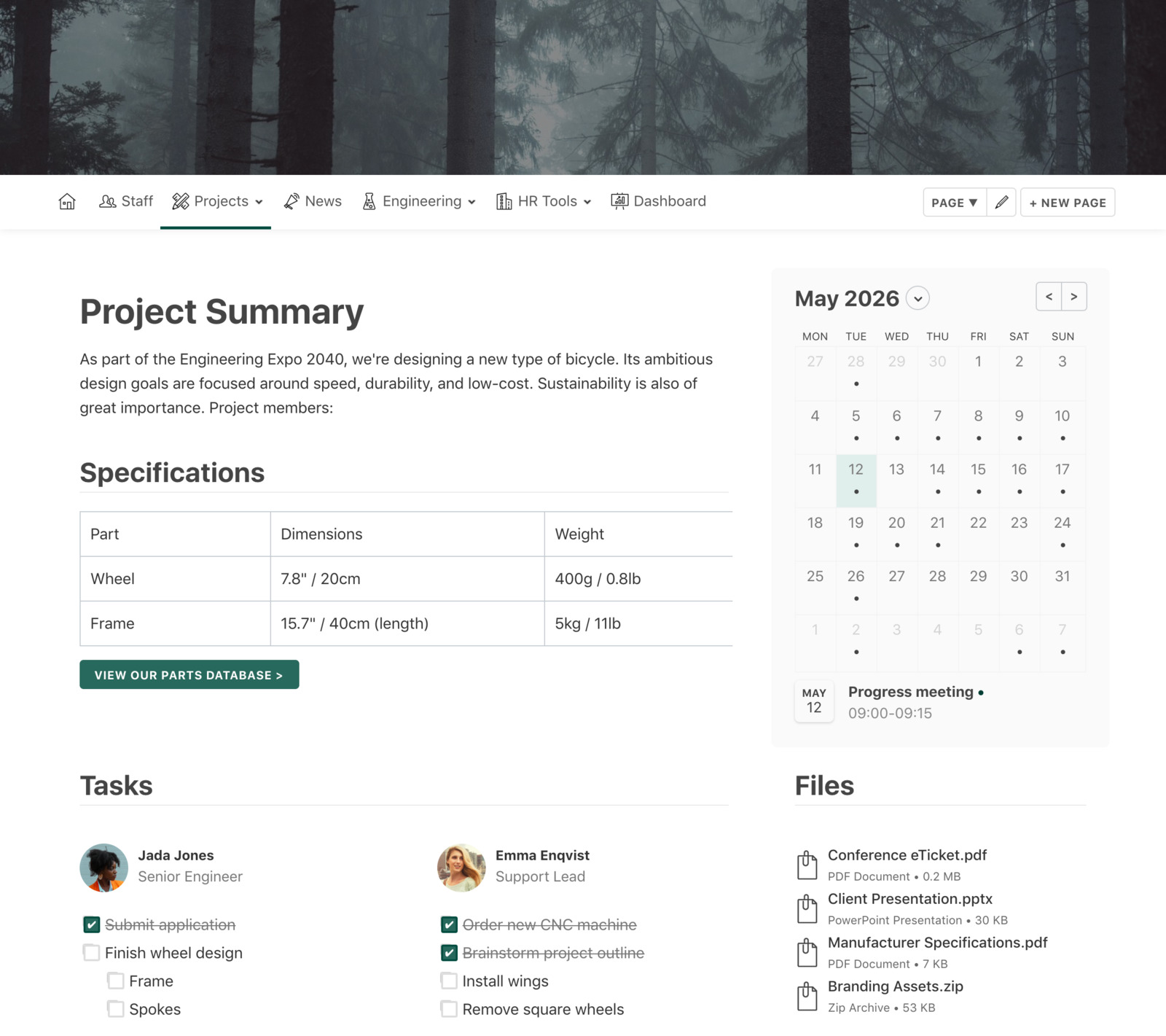 Employee Portal Project Collaboration Screenshot