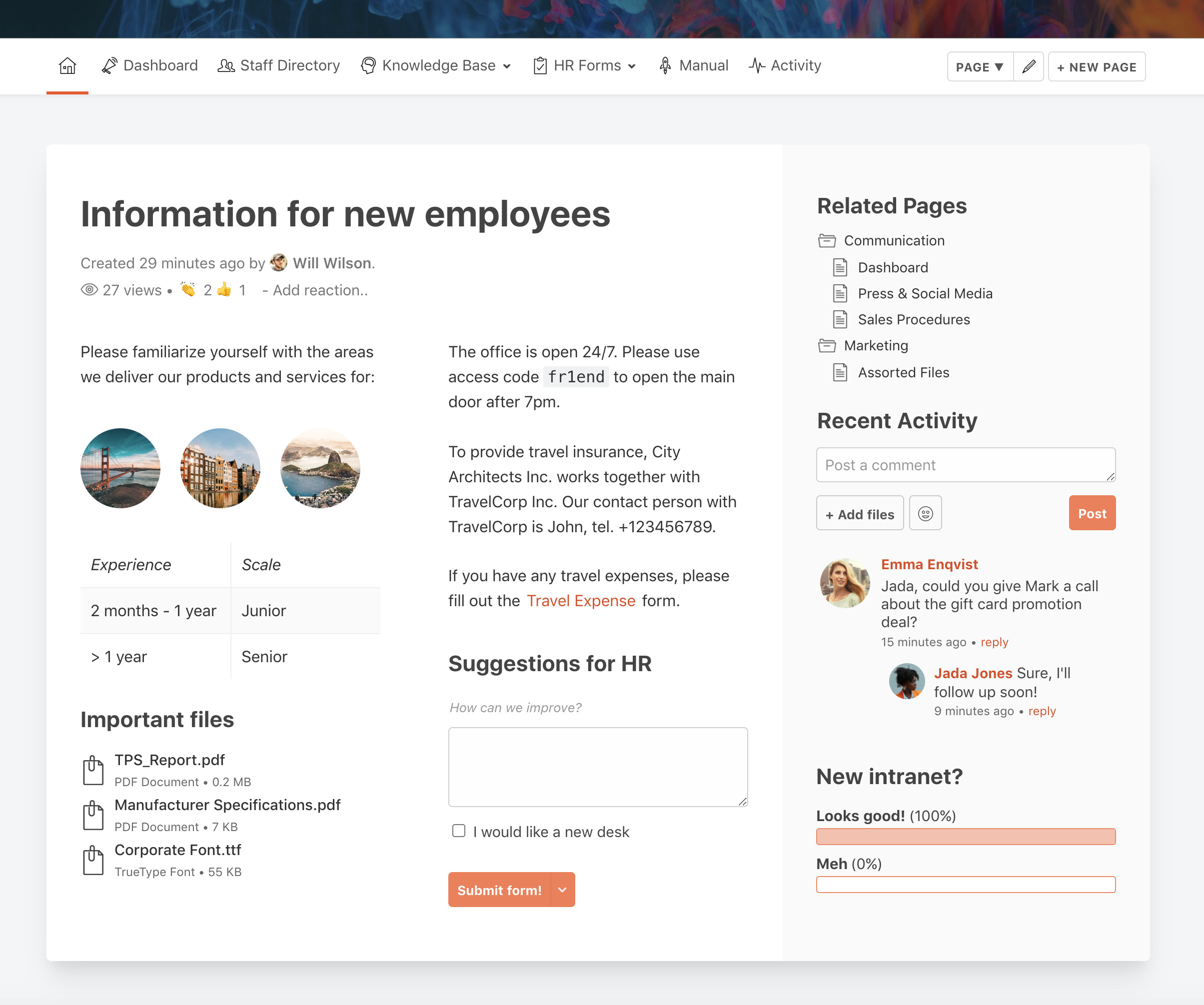 Employee Portal Onboarding Screenshot